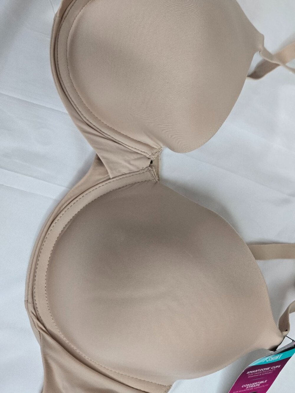 Maidenform 38B t-shirt bra beige lightly padded convertible straps DM7543